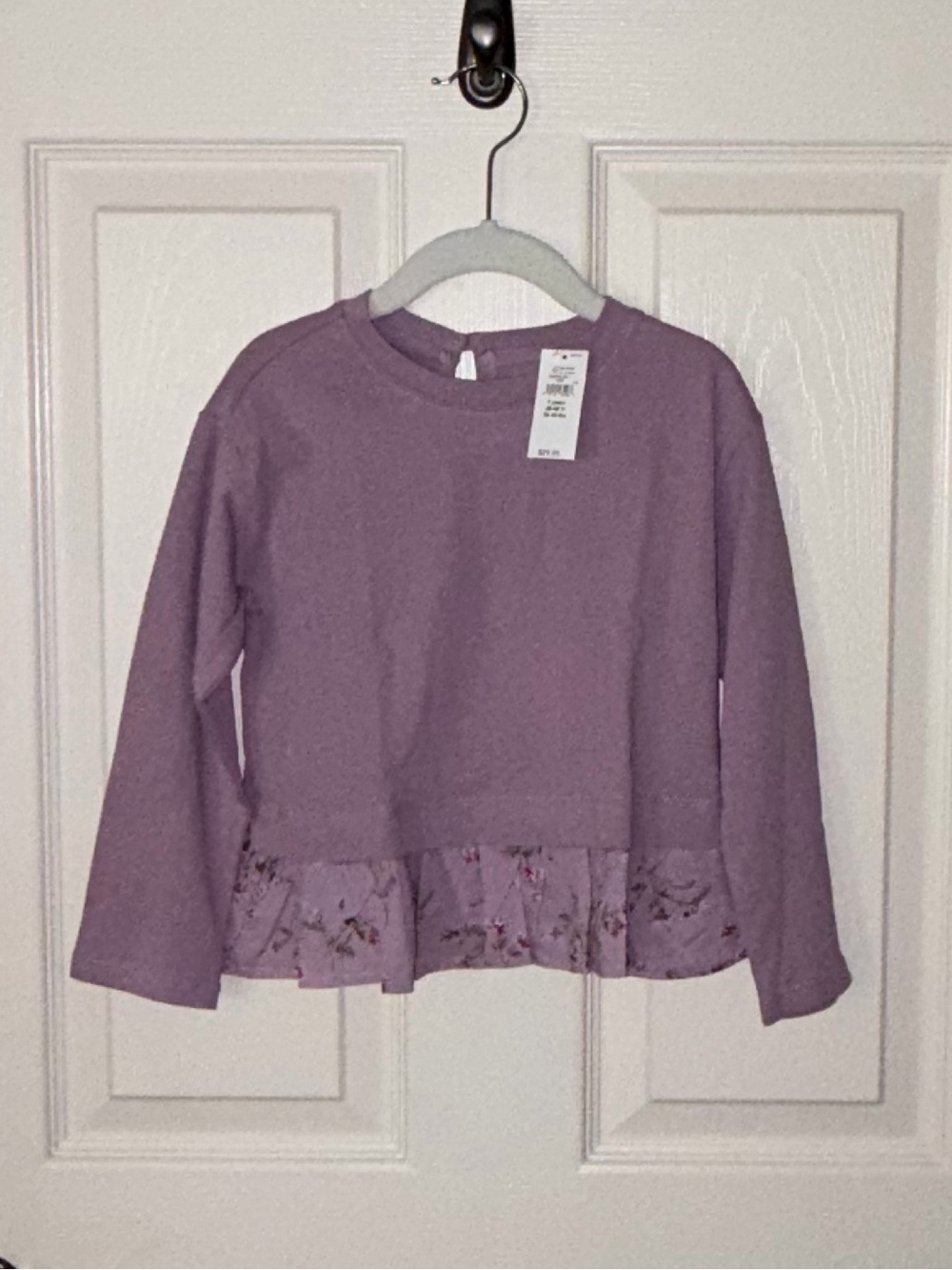 GAP Lavender Long Sleeve Top with Floral Ruffle Hem 💜